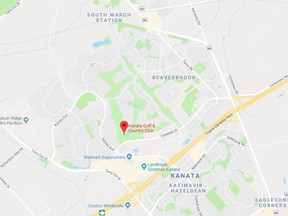 Locator map of Kanata Golf and Country Club