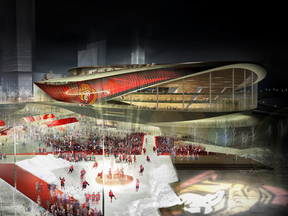 Artist’s rendering of the 18,000-seat arena that would have been the new home for the Ottawa Senators, and the showpiece of the RendezVous LeBreton development.