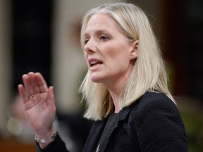 Environment Minister Catherine McKenna speaks during question period in the House of Commons on Parliament Hill in Ottawa on Thursday, Oct. 25, 2018.