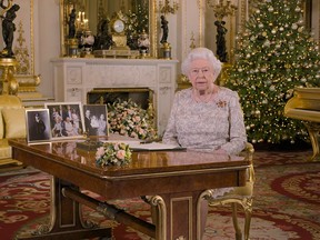 Queen Elizabeth II delivers her Christmas address in a pre-recorded message broadcast on Christmas Day.