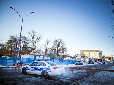 Ottawa police have the area around the Westboro transit station cordoned off with police tape and cruiser's Saturday Jan. 12, 2019. Three people were killed and many were injured after an OC Transpo double-decker bus crashed on the transit way Friday afternoon.