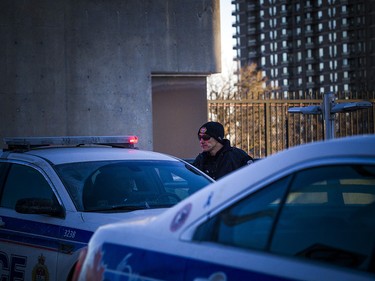 Ottawa police have the area around the Westboro transit station cordoned off with police tape and cruiser's Saturday Jan. 12, 2019. Three people were killed and many were injured after an OC Transpo double-decker bus crashed on the transit way Friday afternoon.