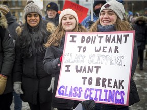 Ruby Moon, 19, at Ottawa's Women's March Saturday.