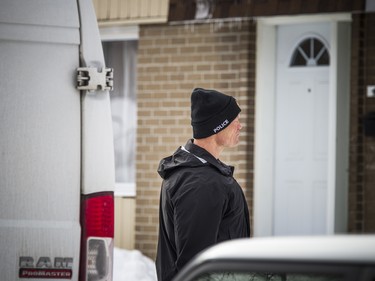 Ottawa police forensic identification section were on Penny Drive investigating the homicide of Susan Kuplu, Saturday Jan. 26, 2019.   Ashley Fraser/Postmedia