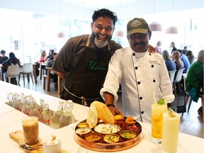 Joe Thottungal, chef and owner of Thali and chef de cuisine Rajesh Gopi (R) at 136 O'Connor in Ottawa.