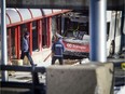 Ottawa police had the area around the Westboro Transitway station cordoned off with police tape and cruisers on Saturday.