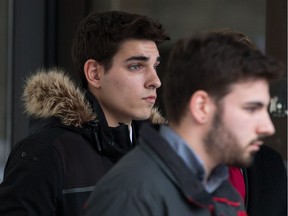 Chris Galletta stares straight ahead as he leaves the courthouse following the guilty verdict in his trial. Chris Galletta was 18 at the time of a crash that killed two teenagers, Michaela Martel and Maddie Clement, on June 18, 2017, along Fernbank Road.