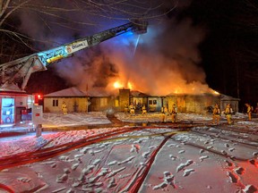 Firefighters at 5500 Cedar Dr. in Manotick.