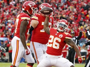 With running backs Spencer Ware and Damien Williams (right) replacing Kareem Hunt, coach Andy Reid’s  Kansas City Chiefs still managed to average 32 points a game. (AP)