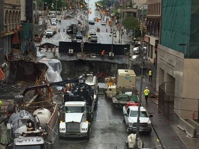 The most enduring image of the LRT construction process remains that of the giant sinkhole that developed on Rideau Street, near the Rideau station, in June 2016.