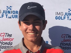 James Newton of Ottawa won his age-division championship in the Junior Honda Classic at West Palm Beach, Fla.