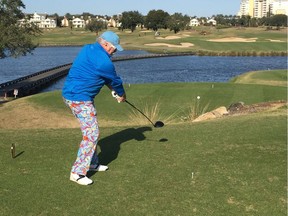 A golfer tees off at Reunion Resort's Palmer course a couple of days after the PGA Merchandise Show in Orlando.