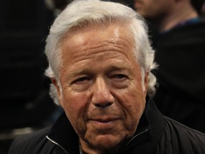 Robert Kraft mingles during halftime at the NBA All-Star game as part of the 2019 NBA All-Star Weekend at Spectrum Center on Feb. 17, 2019 in Charlotte, N.C. (Streeter Lecka/Getty Images)