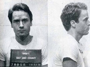 Ted Bundy booking photo from the 1970s.