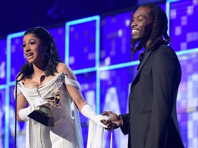 Cardi B accepts the Grammy for Best Rap Album onstage during the 61st Annual Grammy Awards at Staples Center on Feb. 10, 2019 in Los Angeles.