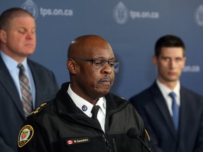 Toronto Police Chief Mark Saunders speaks to media after the sentencing of serial killer Bruce McArthur on Friday, Feb. 8, 2019. (Dave Abel/Toronto Sun/Postmedia Network)