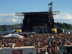 A large crowd is seen at Rockfest in Montebello in June 2017.