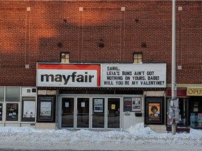 Valentine message on the Mayfair Theatre credit Susan McIntyre