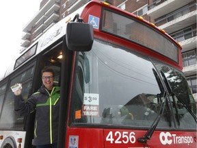 Ottawa City Councillor Catherine McKenney gets on a bus in Ottawa Monday Feb 4, 2019.