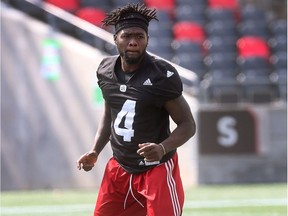 Ottawa Redblacks Jerrell Gavins during practice in Ottawa Ontario Friday Aug 25, 2017.