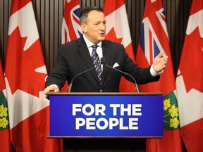 Ontario Energy Minister Greg Rickford, who told Hydro One to go back to the drawing board after it proposes a salary for its CEO of up to almost $3 million a year, speaks at a media conference on Friday, Feb. 15, 2019. (Antonella Artuso/Toronto Sun/Postmedia Network)
