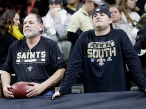 A New Orleans Saints fans are seen after overtime of the NFC championship game between the New Orleans Saints and the Los Angeles Rams, Sunday, Jan. 20, 2019, in New Orleans.