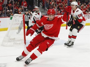 The Detroit Red Wings' Dylan Larkin had been producing at almost a point-per-game pace, with 48 points through 51 games.