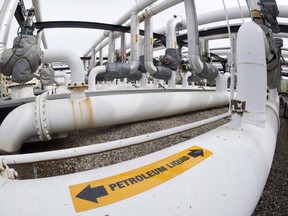 Pipes are shown at the Kinder Morgan Trans Mountain facility in Edmonton, Thursday, April 6, 2017. Canada's energy regulator will tell the federal government on Friday whether it still thinks the Trans Mountain pipeline should be expanded, but cabinet's final say on the project's future is not likely to come before the summer.