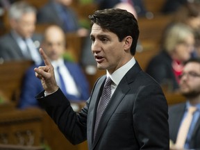 Prime Minister Justin Trudeau responds to a question during Question Period in the House of Commons, Wednesday, February 6, 2019 in Ottawa. (THE CANADIAN PRESS/Adrian Wyld)