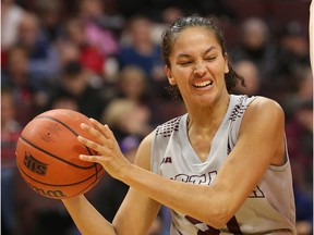 Brigitte Lefebvre-Okankwu, seen here in a file photo, led the Gee-Gees offensively with 17 points in Saturday's game.