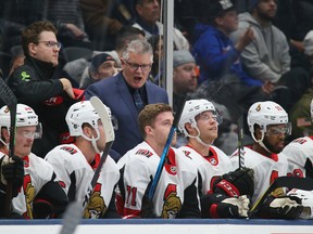 Senators head coach Marc Crawford wasn't happy after his team's loss to Boston on Saturday. (GETTY IMAGES)