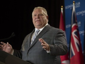 Premier Doug Ford addresses a business audience on Jan. 21, 2019.