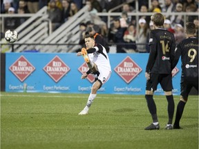 Ottawa Fury FC captain Carl Haworth attempts a free kick during a United Soccer League match against Birmingham Legion FC at Birmingham, Ala., on Saturday, March 16, 2019. Fury FC won the contest 1-0 on a first-half goal by Haworth.