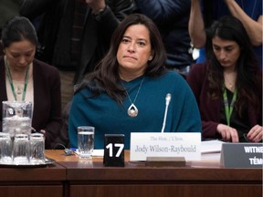 Jody Wilson-Raybould appears before a justice committee hearing on Parliament Hill on Wednesday, Feb. 27, 2019.