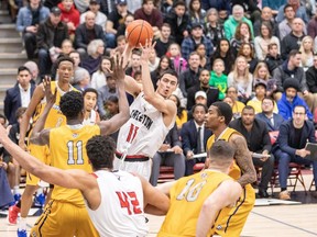 Carleton University men's basketball 
 Eddie Ekiyor, (42) and  T.J. Lall were both named to OUA all-star teams.