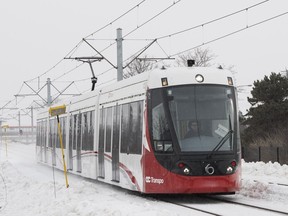 Testing on the Confederation Line of Light Rail Train (LRT).