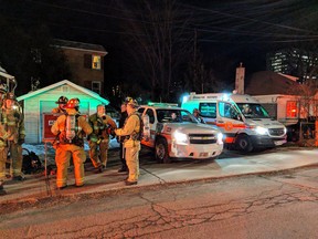 Four people displaced in two-alarm fire on Marguerite Avenue Monday night.