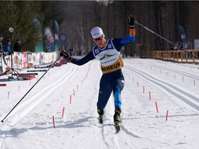 Canmore's Xavier McKeever won a gold medal in the Juvenile Boys 7-5K mass start race Wednesday at the Canadian Ski Championship at Nakkertok Nordic Ski Centre in Gatineau.