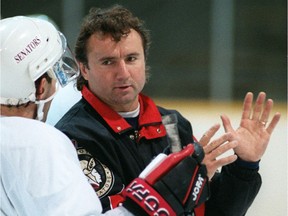 Rick Bowness in 1995 coaching the Ottawa Senators.
