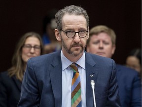 Gerald Butts, former principal secretary to Prime Minister Justin Trudeau, prepares to appear before the Standing Committee on Justice and Human Rights regarding the SNC-Lavalin affair, on Parliament Hill on Wednesday, March 6, 2019.