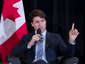Prime Minister Justin Trudeau participates in an armchair discussion at the Prospectors & Developers Association of Canada Convention in Toronto on March 5, 2019.