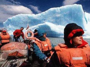 A group of travelers head out into the icebergs in an attempt to get to the Grey Glacier on Grey Lake in Parque Nacional Torres del Paine, located in southern Chile. (Toronto Sun files)