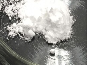 A sample of carfentanil being tested in a U.S. Drug Enforcement Agency lab.