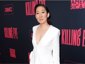 Sandra Oh attends the "Killing Eve" premiere event on April 01, 2019 in North Hollywood, California.