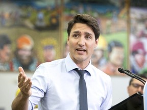 Prime Minister Justin Trudeau is pictured at an event in Thunder Bay on March 22, 2019. (The Canadian Press)