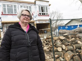 Joanne Roulston is one of a group of neighbours on Connaught Avenue upset about a towering maple tree cut down this week by a developer. April 5, 2019. Errol McGihon/Postmedia