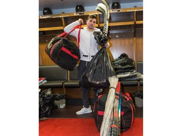 Cody Ceci leaves the rink as the Ottawa Senators wrap up their season by clearing out their lockers and head home.