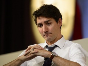 Prime Minister Justin Trudeau participates in an armchair discussion with Director of Canadian Affairs for Canada's Building Trade Unions (CBTU) Arlene Dunn at the 2019 CBTU Legislative Conference in Ottawa on Tuesday, April 30, 2019.