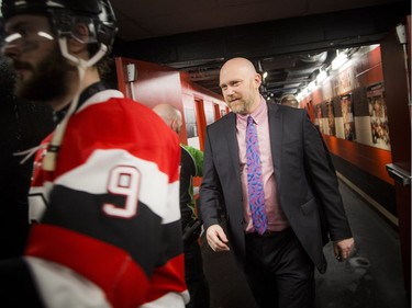 Ottawa 67's coach André Tourigny during the game against the Guelph Storm at TD Place Arena on Saturday.