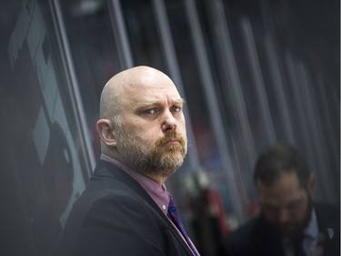 Ottawa 67's coach André Tourigny during the game against the Guelph Storm at TD Place Arena on Saturday.